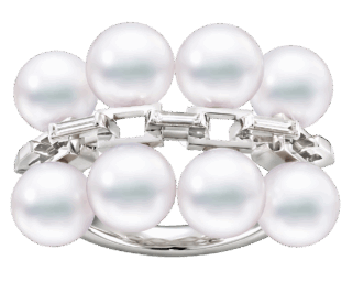 リング〈シークエンス〉［18Kホワイトゴールド×あこや真珠×ダイヤモンド］¥1,320,000（TASAKI）
