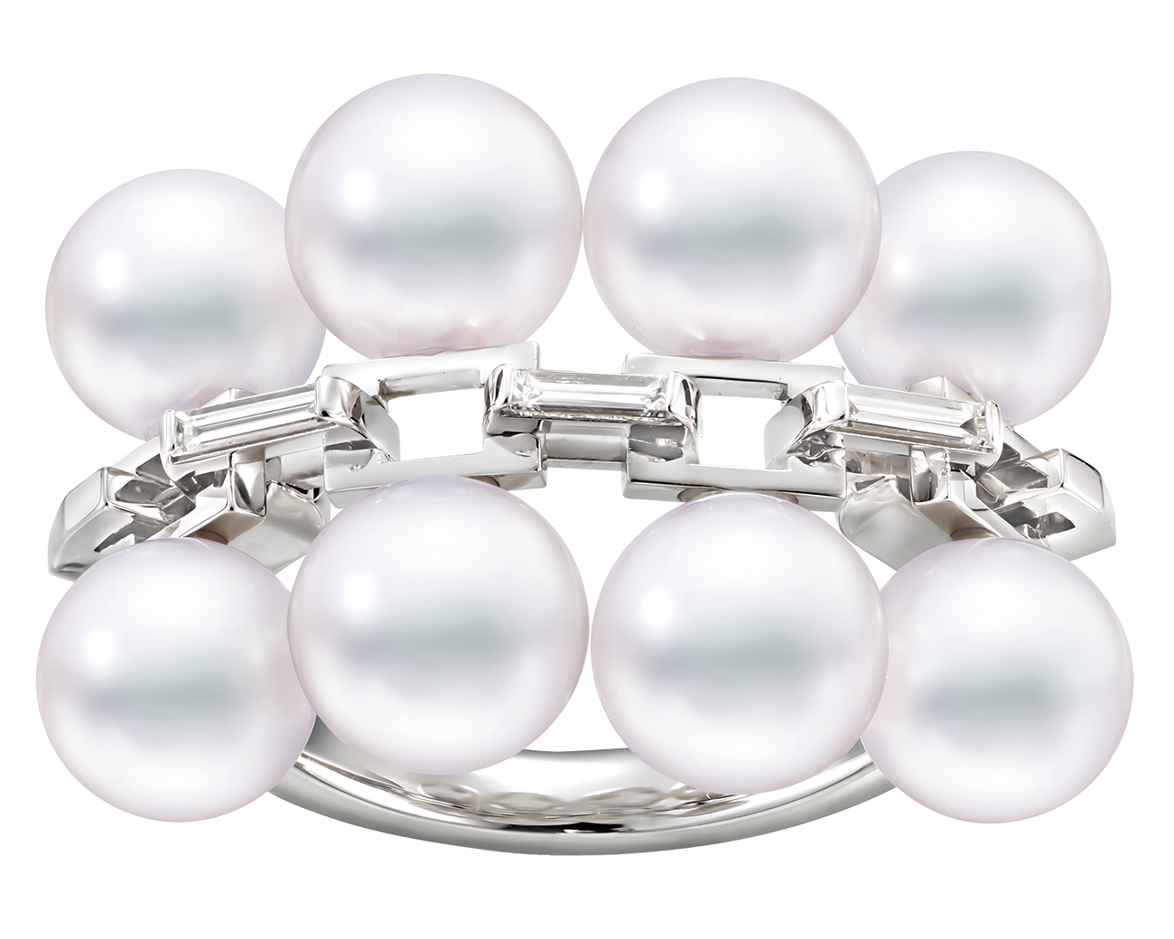 リング〈シークエンス〉［18Kホワイトゴールド×あこや真珠×ダイヤモンド］¥1,320,000（TASAKI）