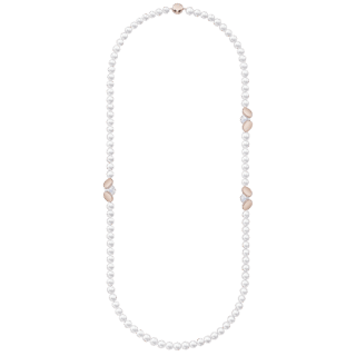 ネックレス〈ディスクパール〉［18KSAKURA ゴールド×南洋真珠 白蝶×淡水真珠×ダイヤモンド ］ ¥4,180,000（TASAKI）