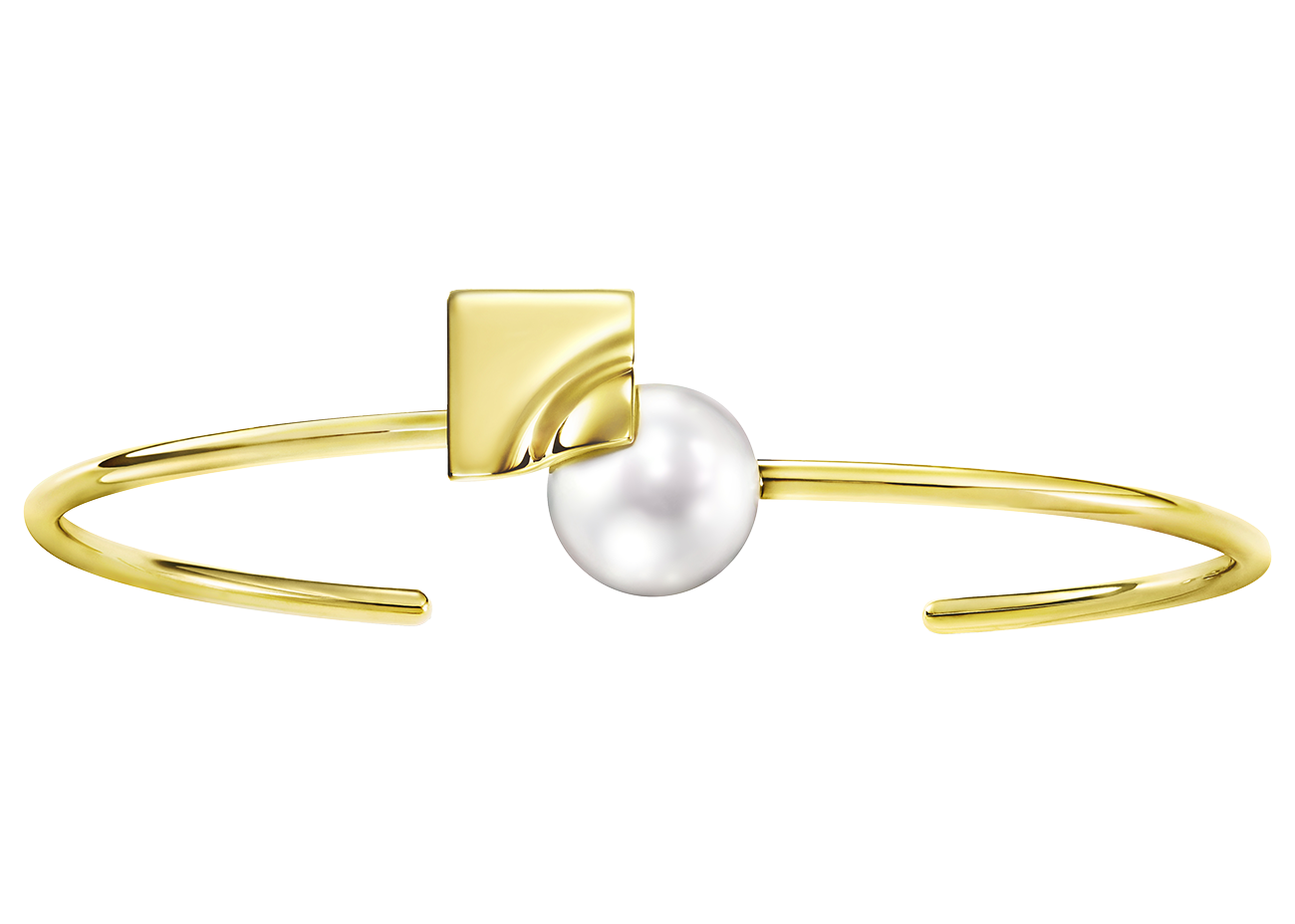 ブレスレット〈スクエアリーフ〉［18Kイエローゴールド× 淡水真珠］¥770,000（TASAKI）