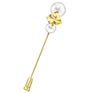 ブローチ〈スクエアリーフ〉［18Kイエローゴールド× 淡水真珠］ ¥286,000（TASAKI）