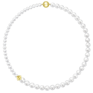 ネックレス〈スクエアリーフ〉［18Kイエローゴールド× 淡水真珠］¥1,540,000（TASAKI）