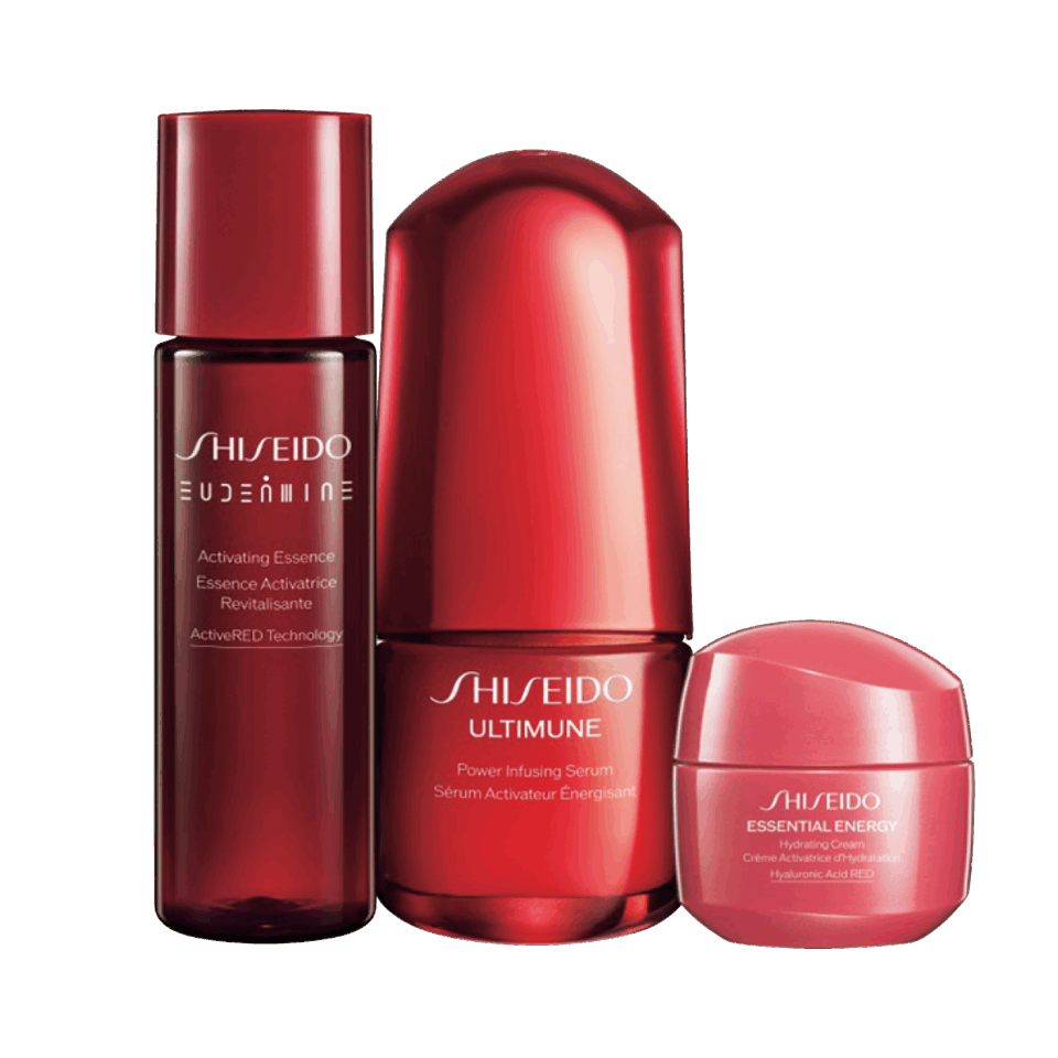 ファースト エクスペリエンスキット ¥5,940※編集部調べ(SHISEIDO・11月1日数量限定発売)セット内容:アルティミューン™ パワライング セラム 15mL、オイデルミン エッセンスローション 30mL、エッセンシャルイネルジャ ハイドレーティング クリーム 15g