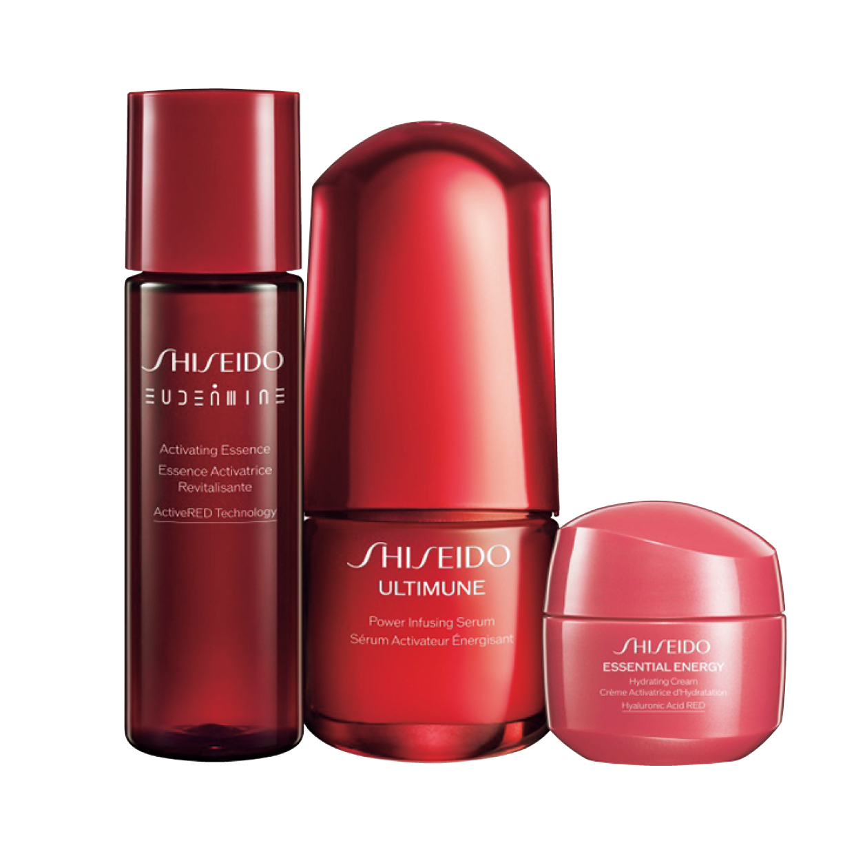 ファースト エクスペリエンスキット ¥5,940※編集部調べ（SHISEIDO・11月1日数量限定発売）セット内容：アルティミューン™ パワライング セラム 15mL、オイデルミン エッセンスローション 30mL、エッセンシャルイネルジャ ハイドレーティング クリーム 15g