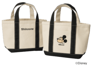【シンゾーン ／ ミッキーマウス】刺繍で高見え! 両A面トートバッグ