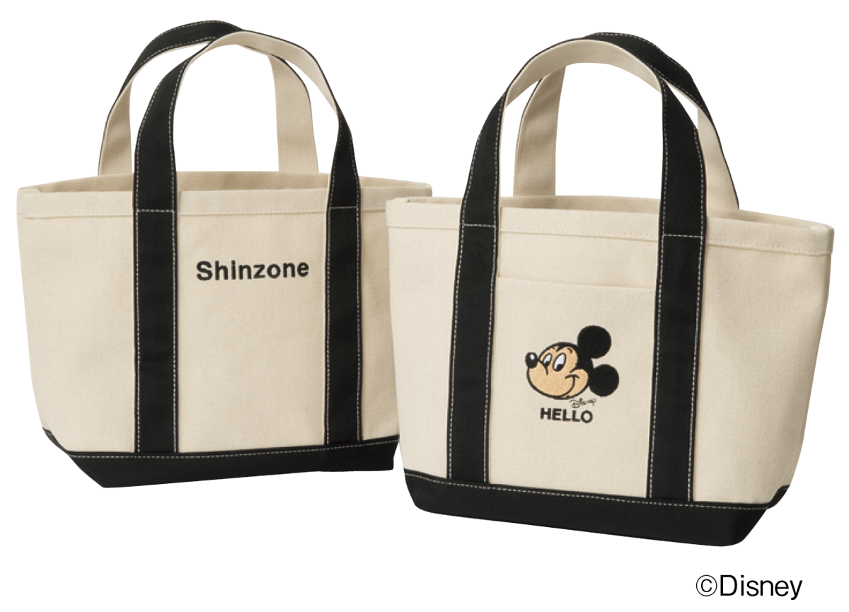 【シンゾーン ／ ミッキーマウス】刺繍で高見え! 両A面トートバッグ