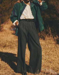 JOSÉ WIDE TROUSERS￥29,700 カラー展開／グレー、ブラウン サイズ／32、34、36
