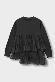 万能ブラック! コットン100%の柔らかスエットで、ニットが苦手な方にもオススメ。