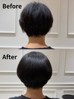 ビフォーと比べると一目瞭然！ これドライヤーで乾かしただけなのです。ここまで自分の髪が変わったことに本当に驚いてしまいした。