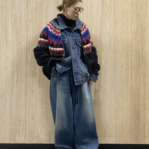 【40代スナップ】「ノルディック柄ニット」はデニム合わせが断然可愛い! |秋山裕子さん