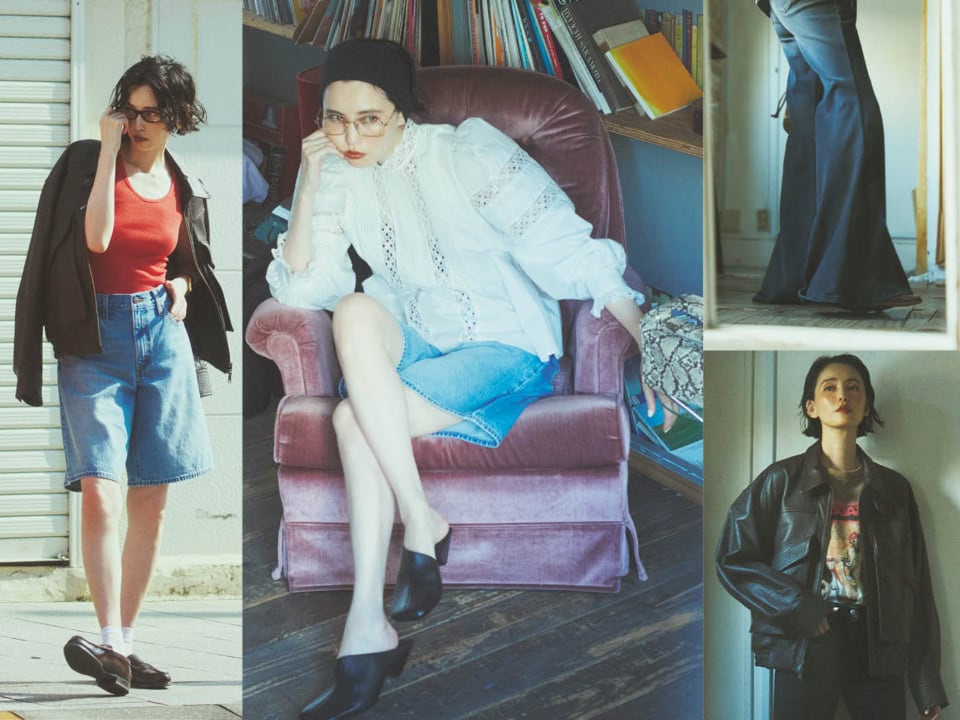 ハーフパンツからキレイ目デニムまで！【まとめ】デニム4本とトレンドアイテムで10日間着まわし