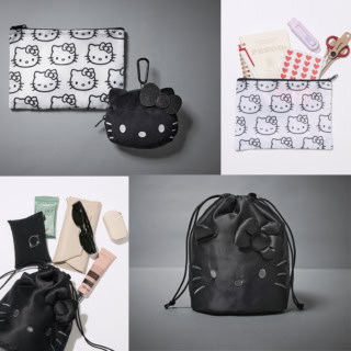 オトナミューズ1月号＆増刊号付録はモノトーン【ハローキティ】が可愛すぎ❤︎ポーチ＆巾着です！