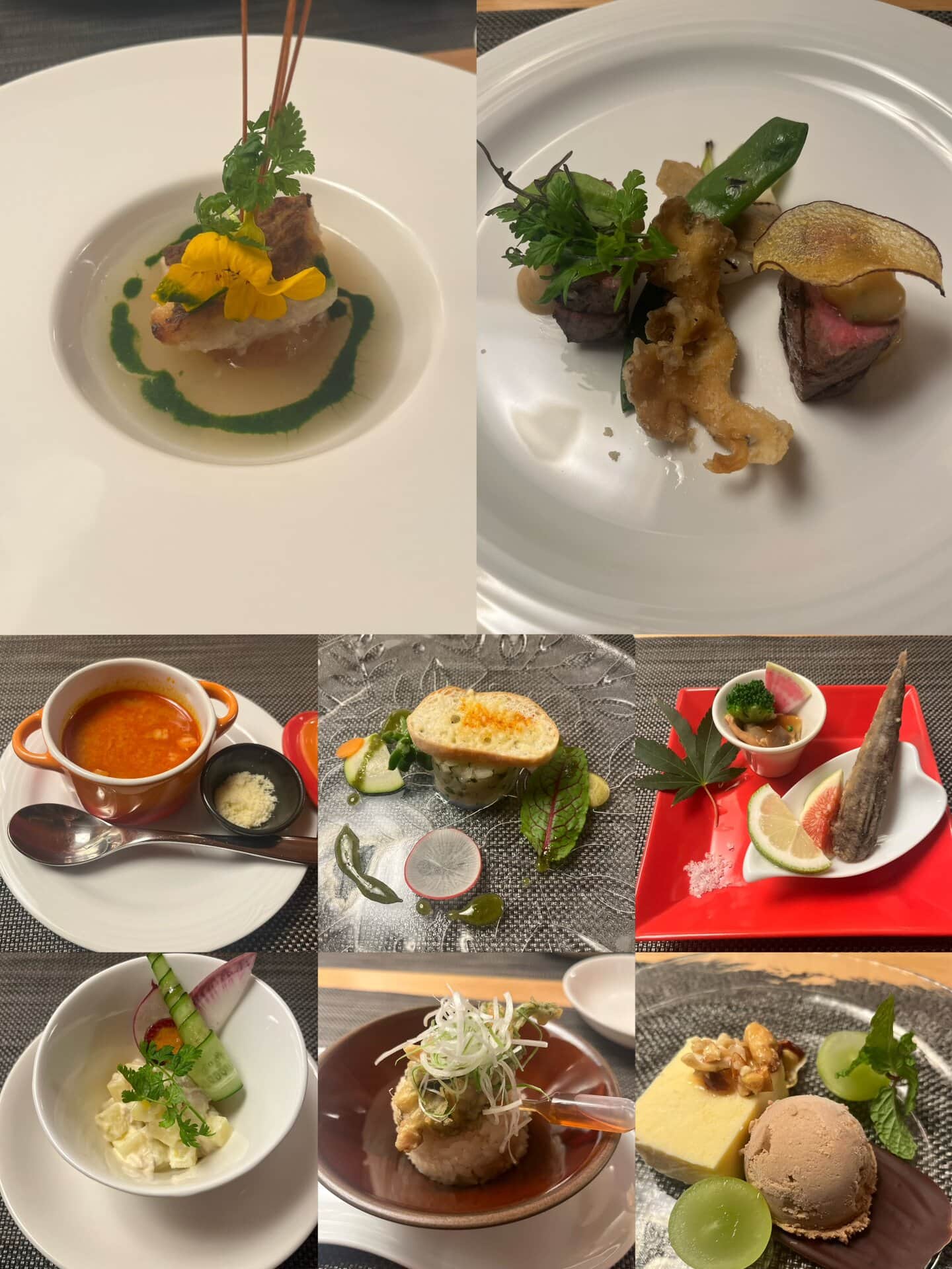 盛り付けも美しく、目でも楽しめました♡