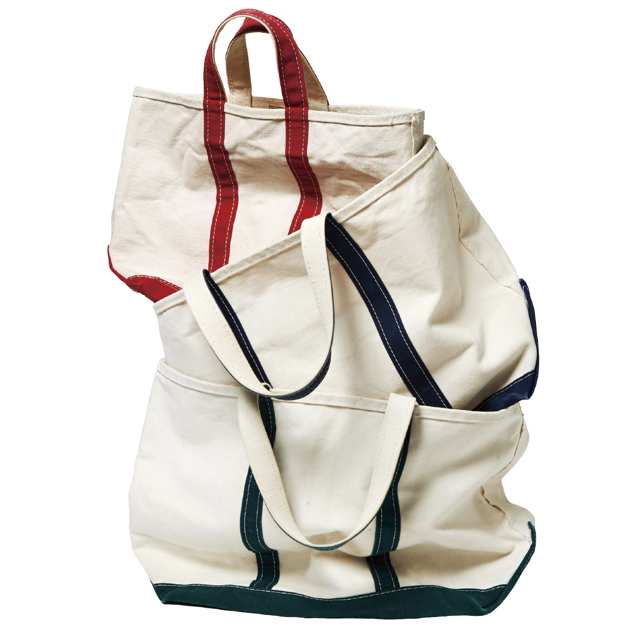 上から：トートバッグ［Mサイズ］¥47,800、［Lサイズ］各¥33,800（全てLong Beach OMOTESANDO）