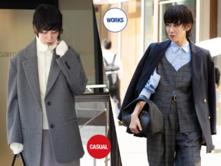 【お仕事トラッド】はジレやブーツで女っぽさをポイントにすると素敵！｜業界人オンオフスナップ