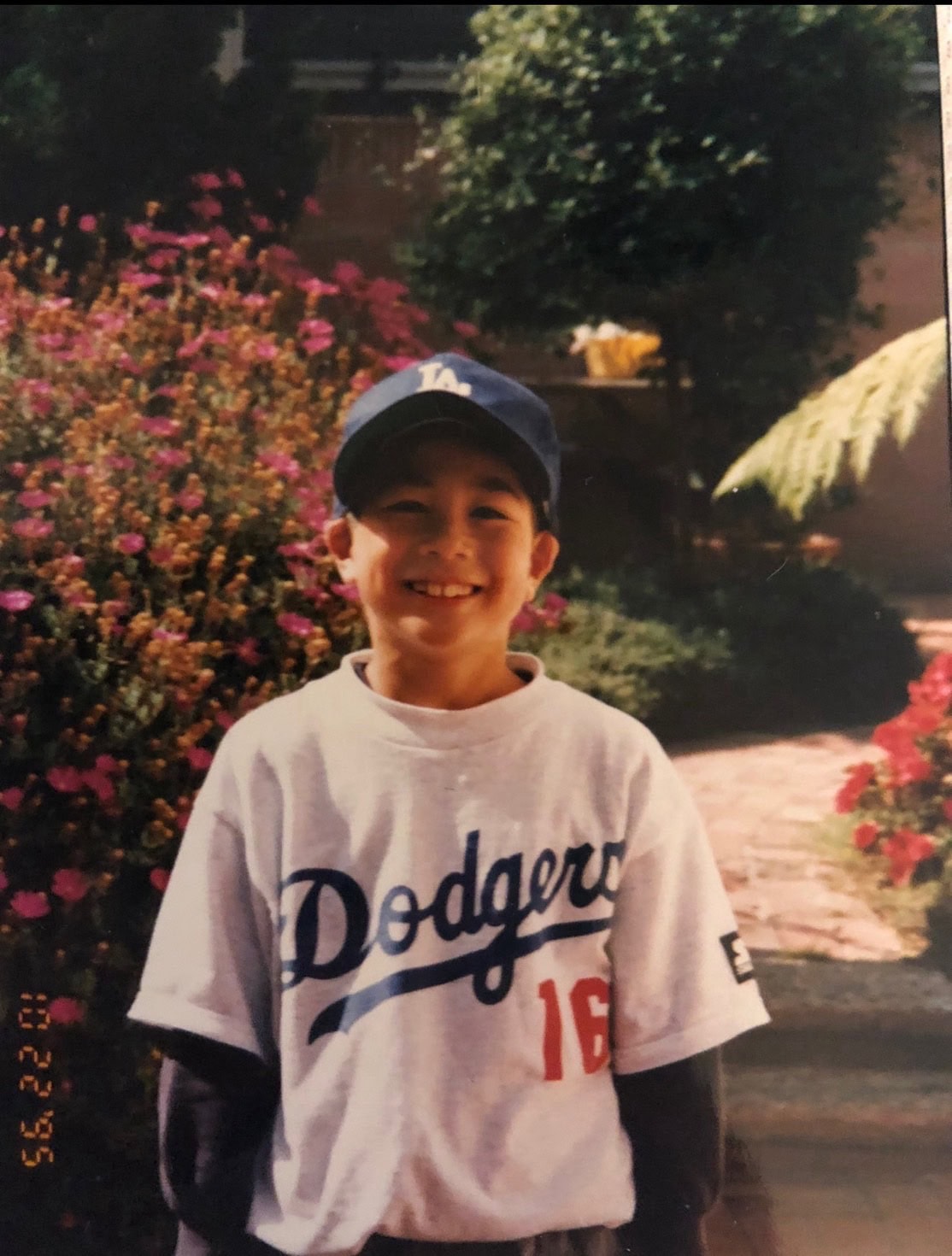 Yosukeさんの幼いころ。生粋のドジャースファンです。