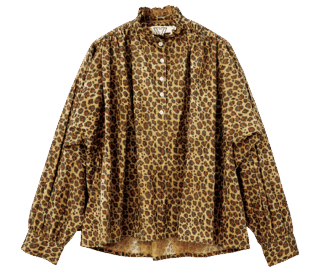 レオパード柄ブラウス¥39,600（エスゼット ブロックプリント／リトルリーグ インク）