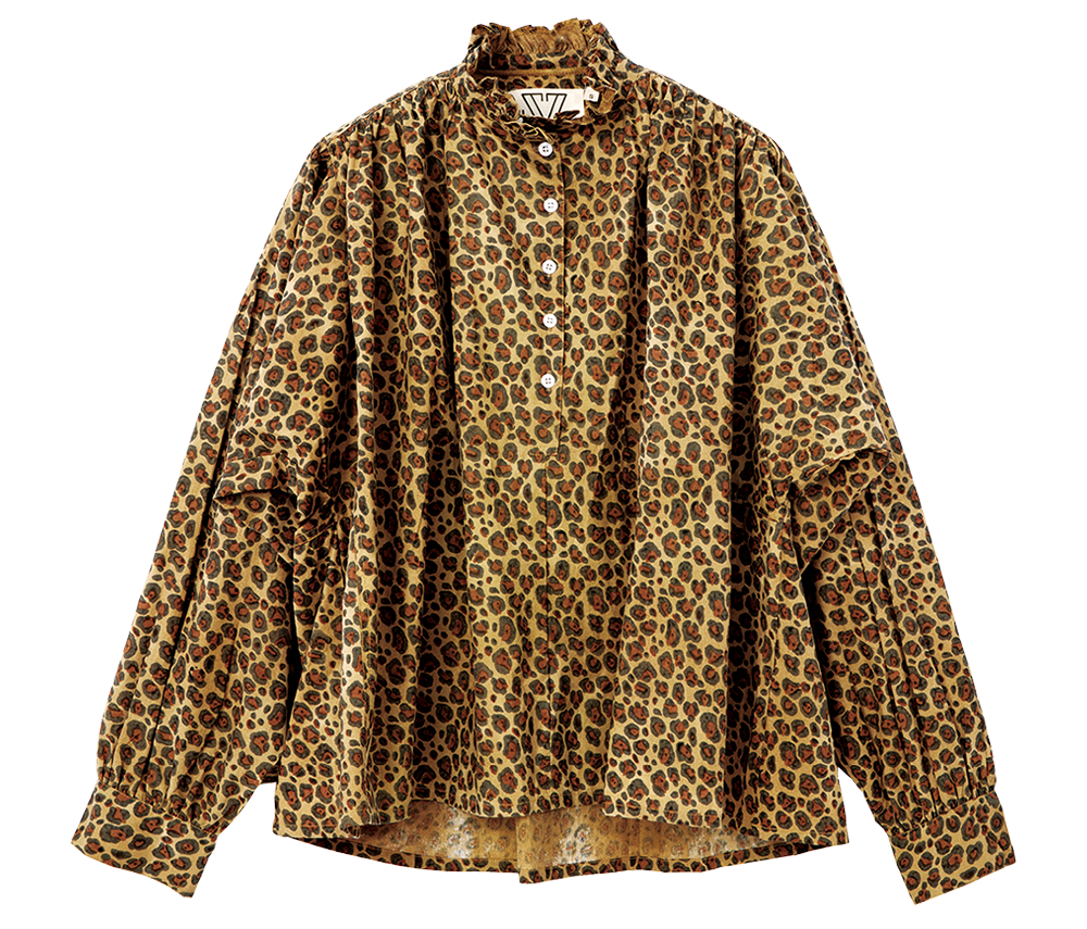 レオパード柄ブラウス¥39,600（エスゼット ブロックプリント／リトルリーグ インク）