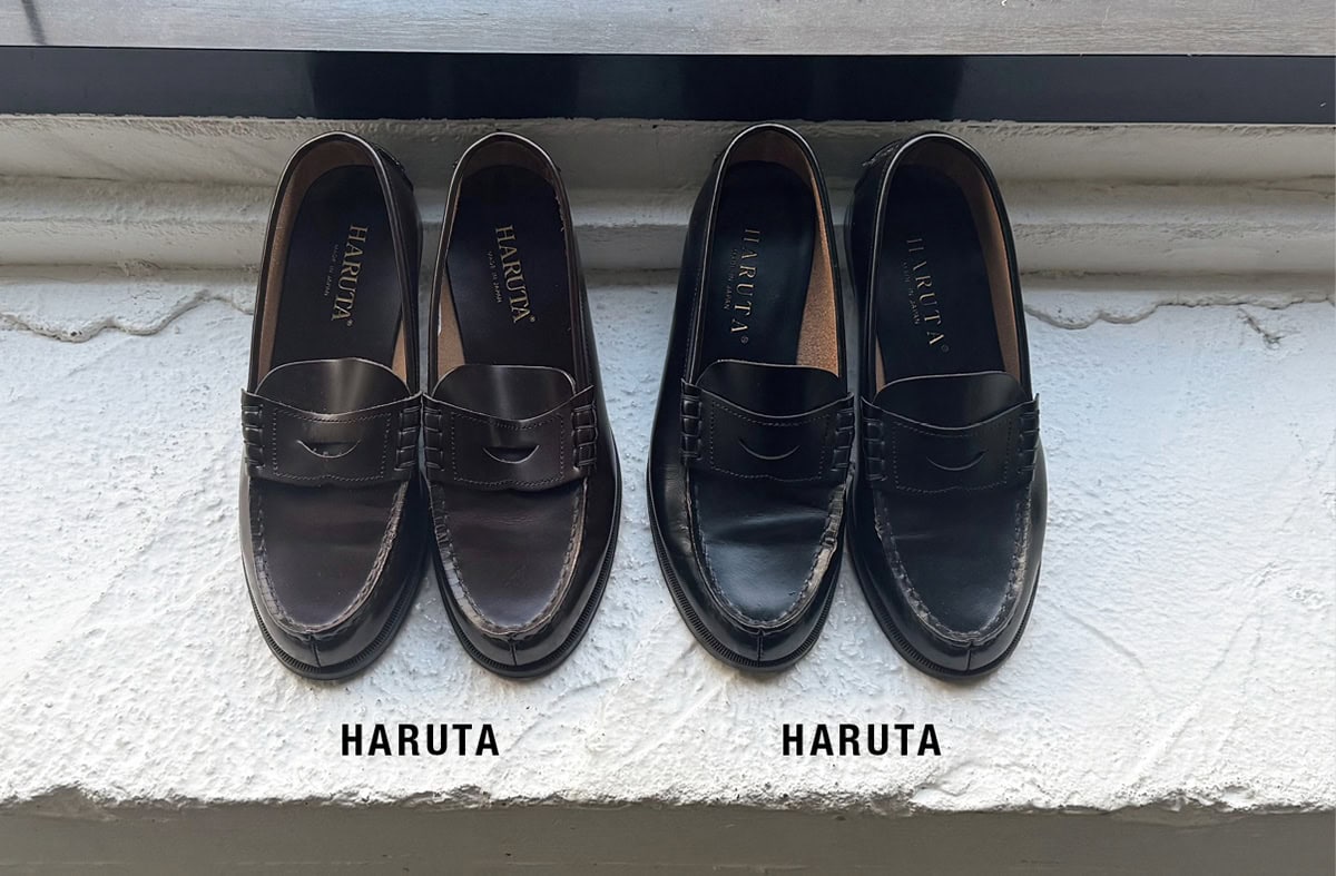 HARUTAのローファーは共に本人私物