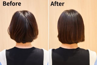 髪全体がするんとなめらかな質感に。ツヤ感も大幅にアップ！