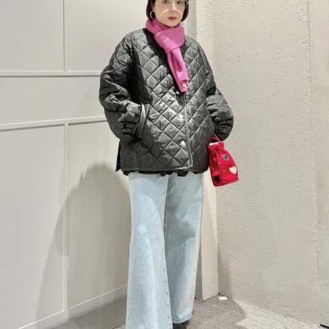 【40代スナップ】パフスリ袖のキルティングジャケットを羽織れば即、洒落見え♡|市川佳瑠奈さん