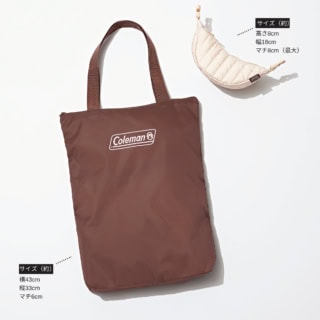 トートバッグには軽くて丈夫なリップストップ生地を採用。ブラウンカラーにアイシーピンクの甘めロゴが可愛い。