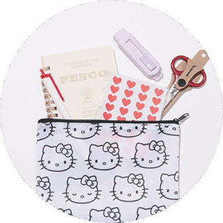 2026年1月号付録 ハローキティふわふわフェイスポーチ&リップストップポーチ