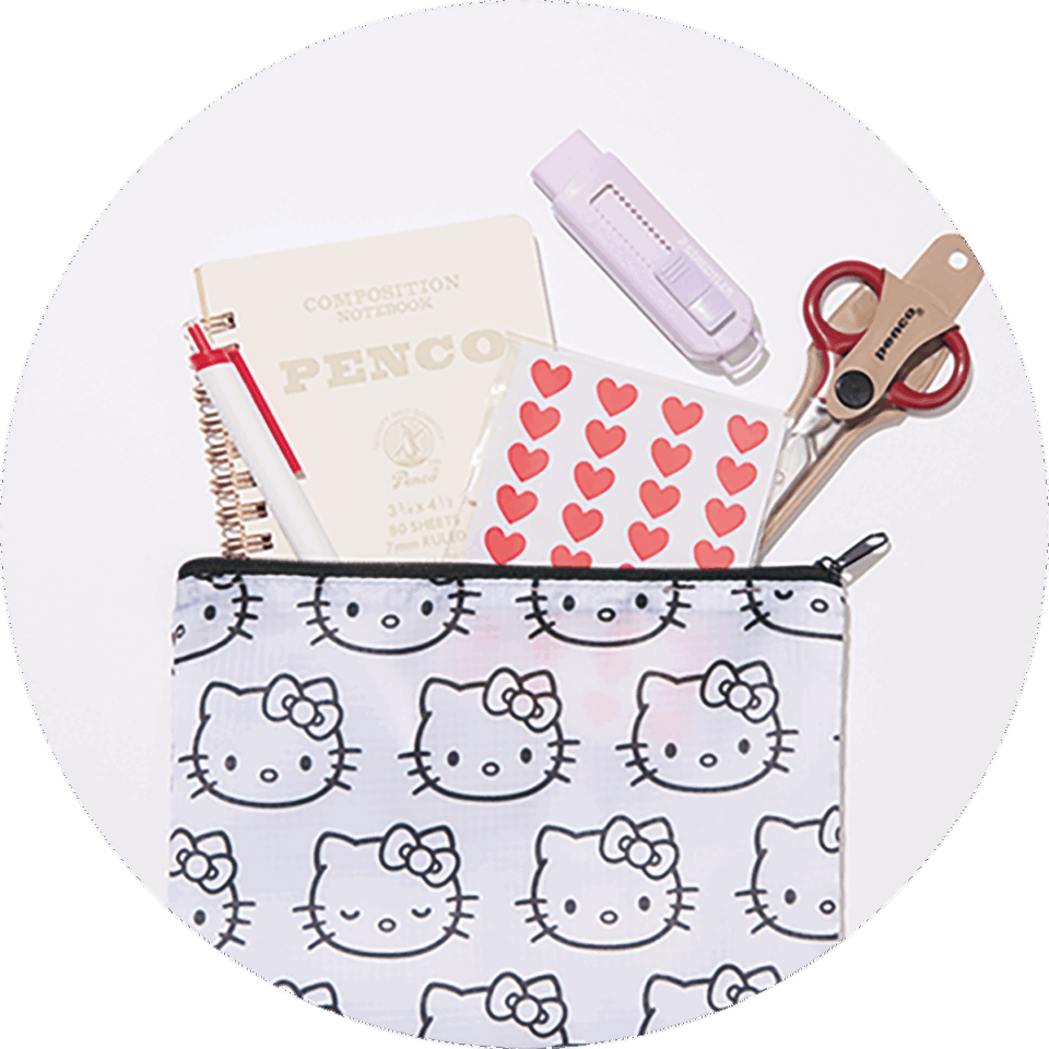 2026年1月号付録 ハローキティふわふわフェイスポーチ&リップストップポーチ