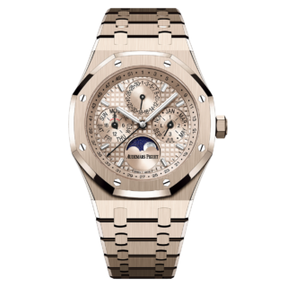 時計〈ロイヤル オーク パーペチュアルカレンダー〉［K18SG、φ41㎜］※価格要問い合わせ（オーデマ ピゲ／オーデマ ピゲ ジャパン）