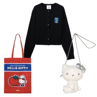 【ファーファー×ハローキティ】カーデやぬいぐるみショルダーなど大人可愛いコラボがいっぱい♡