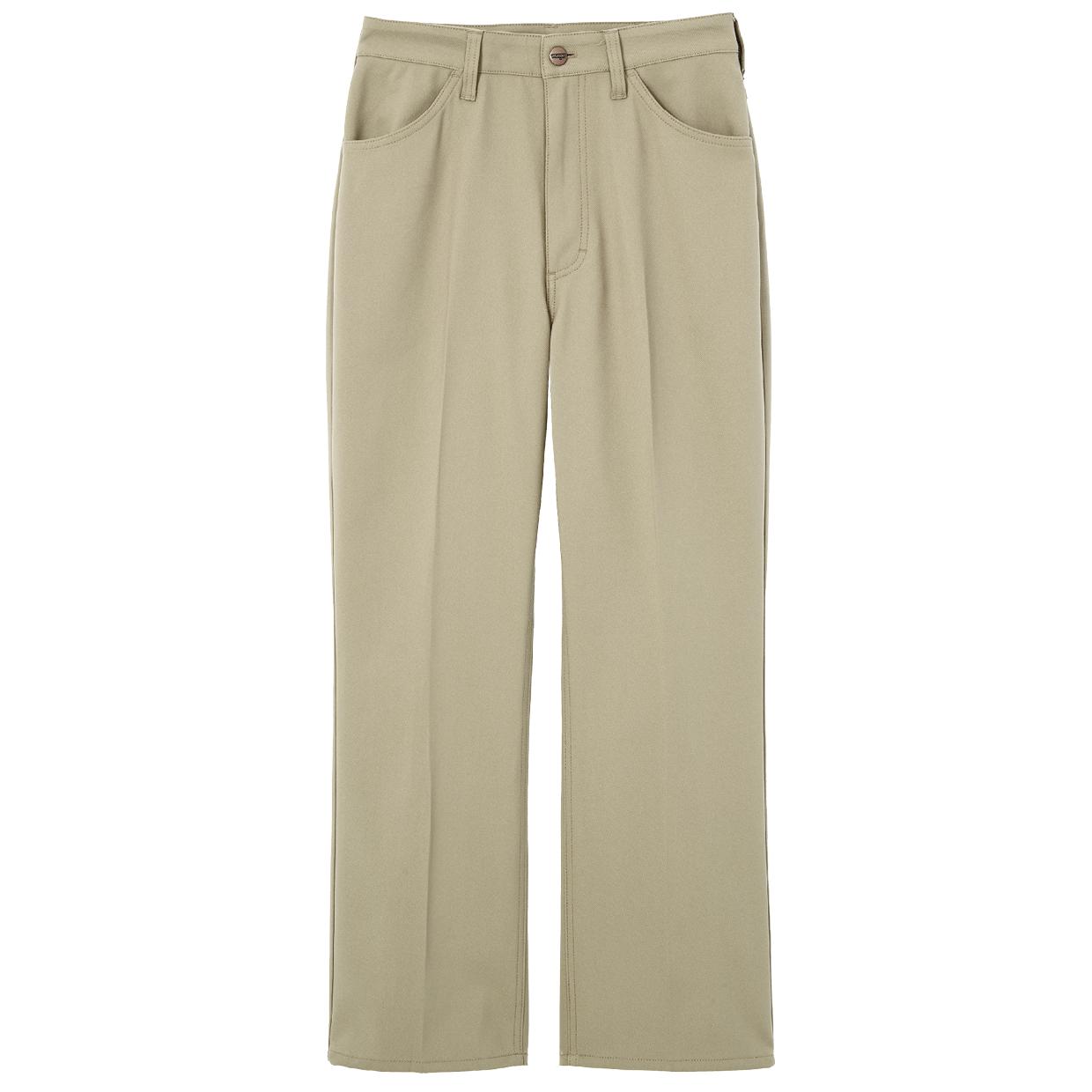 ドレスアップウェアとして誕生したラングラーの名品「WRANGLER WRANCHER」をリサイズしたのがこちら。緩やかなフレアで、ブーツやヒールと相性◎。同生地のジャケットとセットアップで着ればラクに攻略。