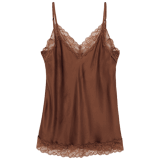 キャミソール。旬のブラウン。¥12,990(インティミッシミ/インティミッシミ 渋谷文化村通り店)