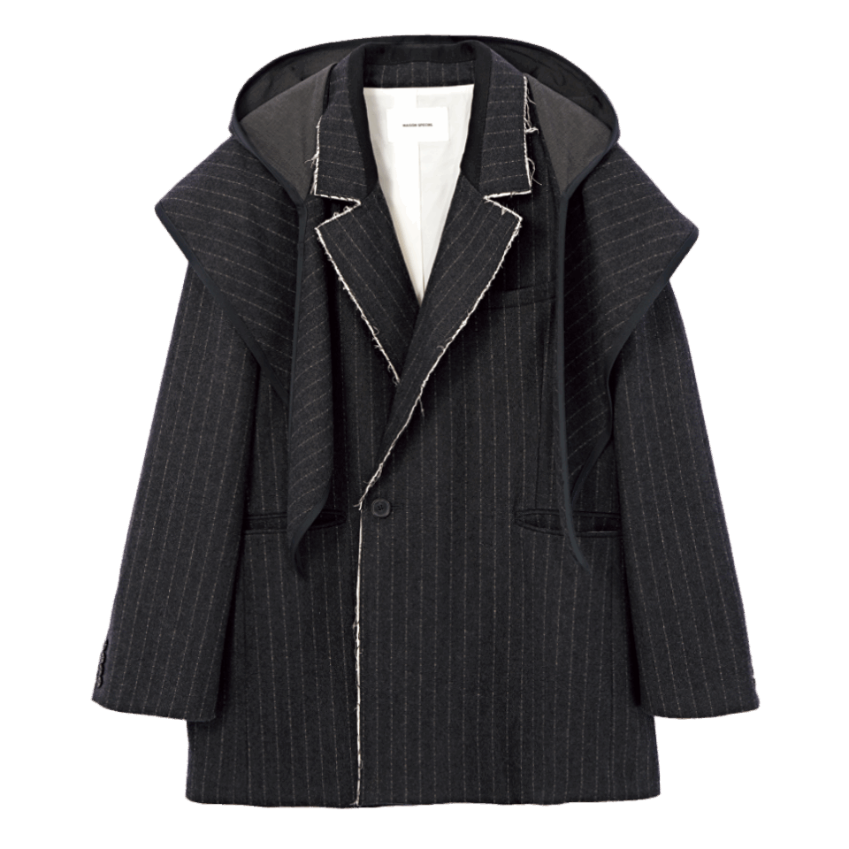 切りっぱなしディテールがGOOD。ジャケット¥35,200(メゾンスペシャル/メゾンスペシャル 青山店)