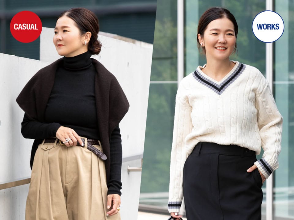 40代、「洗練トラッド」スタイルはバッグやシューズなど【ツヤ小物】で女っぽくまとめて!