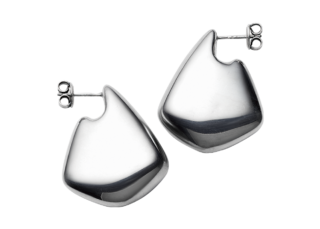 フィンをモチーフにしたユニークなフォルム。ピアス［SV］¥115,500
