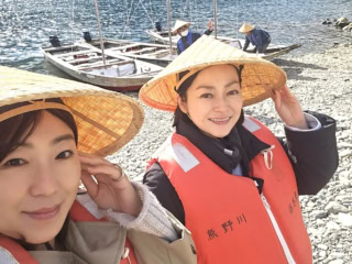 網笠をかぶって、いざ出航!