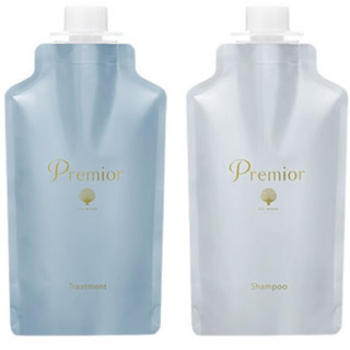 右から:ラサーナ プレミオール シャンプー 375mL ¥3,300、同 トリートメント 375g¥3,850※専用空ボトル¥495(全てヤマサキ)