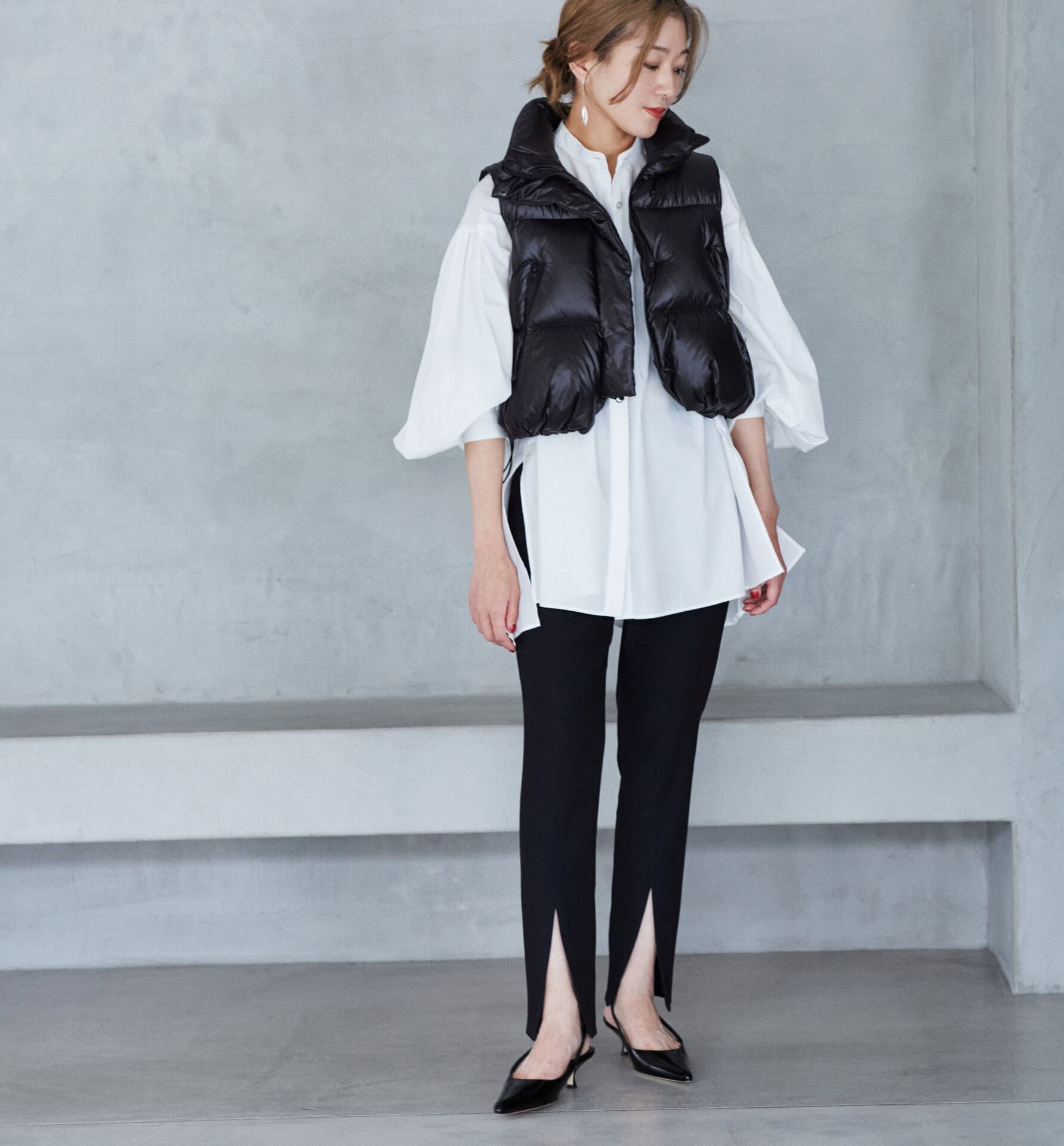 2WAYツイルフロントスリットパンツ￥22,000