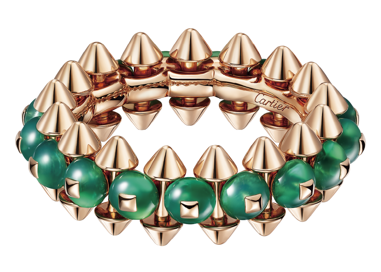 リング〈クラッシュ ドゥ カルティエ〉［ピンクゴールド×グリーンアゲート］¥1,056,000（カルティエ／カルティエ カスタマー サービスセンター）Yona Hillat © Cartier