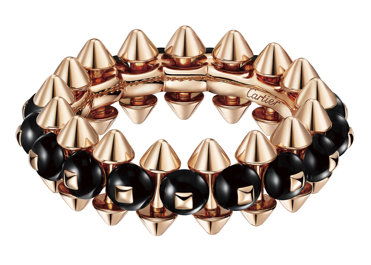 リング〈クラッシュ ドゥ カルティエ〉［ピンクゴールド×オニキス］¥913,000（カルティエ／カルティエ カスタマー サービスセンター）Yona Hillat © Cartier