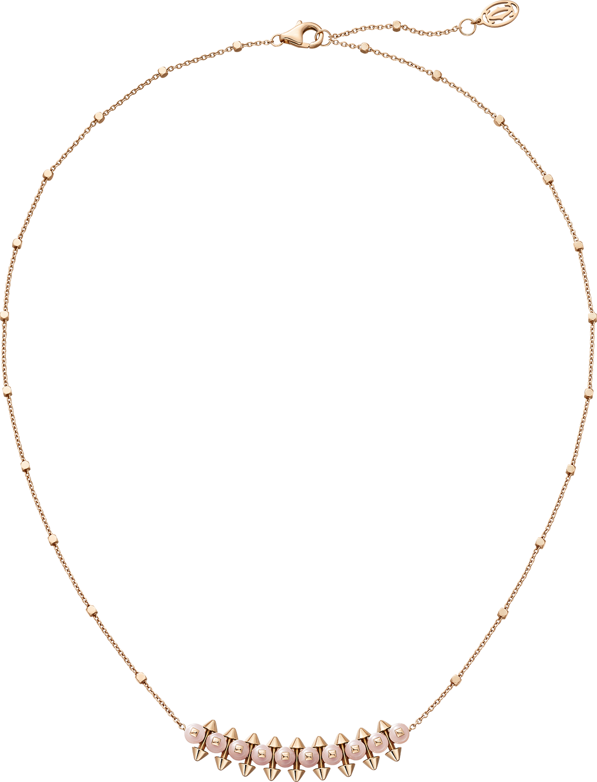 ペンダント〈クラッシュ ドゥ カルティエ〉［ピンクゴールド×ピンクカルセドニー］¥957,000 （カルティエ／カルティエ カスタマー サービスセンター）Yona Hillat © Cartier