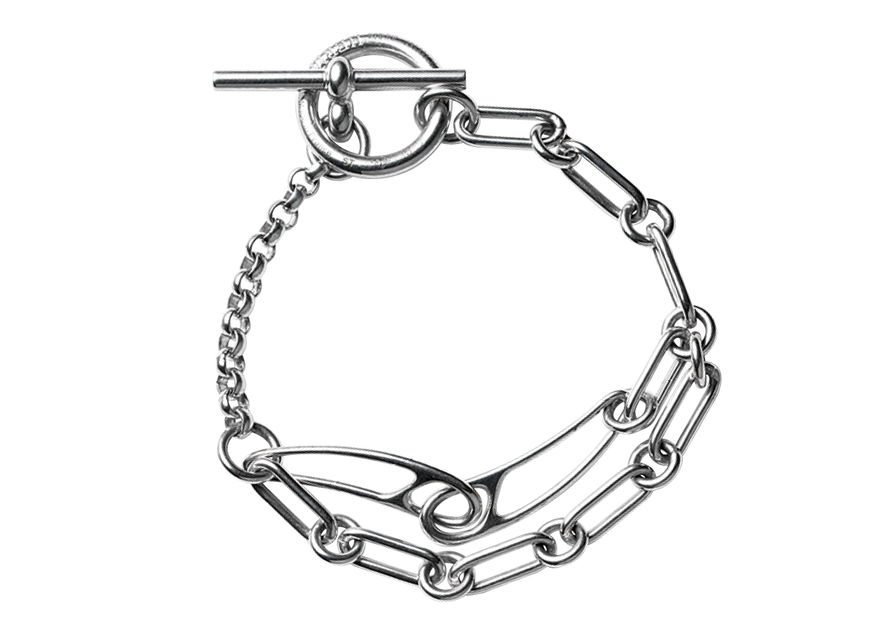 ブレスレット〈シェーヌ・ダンクル・パンク〉［SV］¥200,200（エルメス／エルメスジャポン）