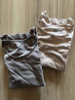 無印良品のあったか綿 Uネック八分袖Tシャツは￥1,490で購入