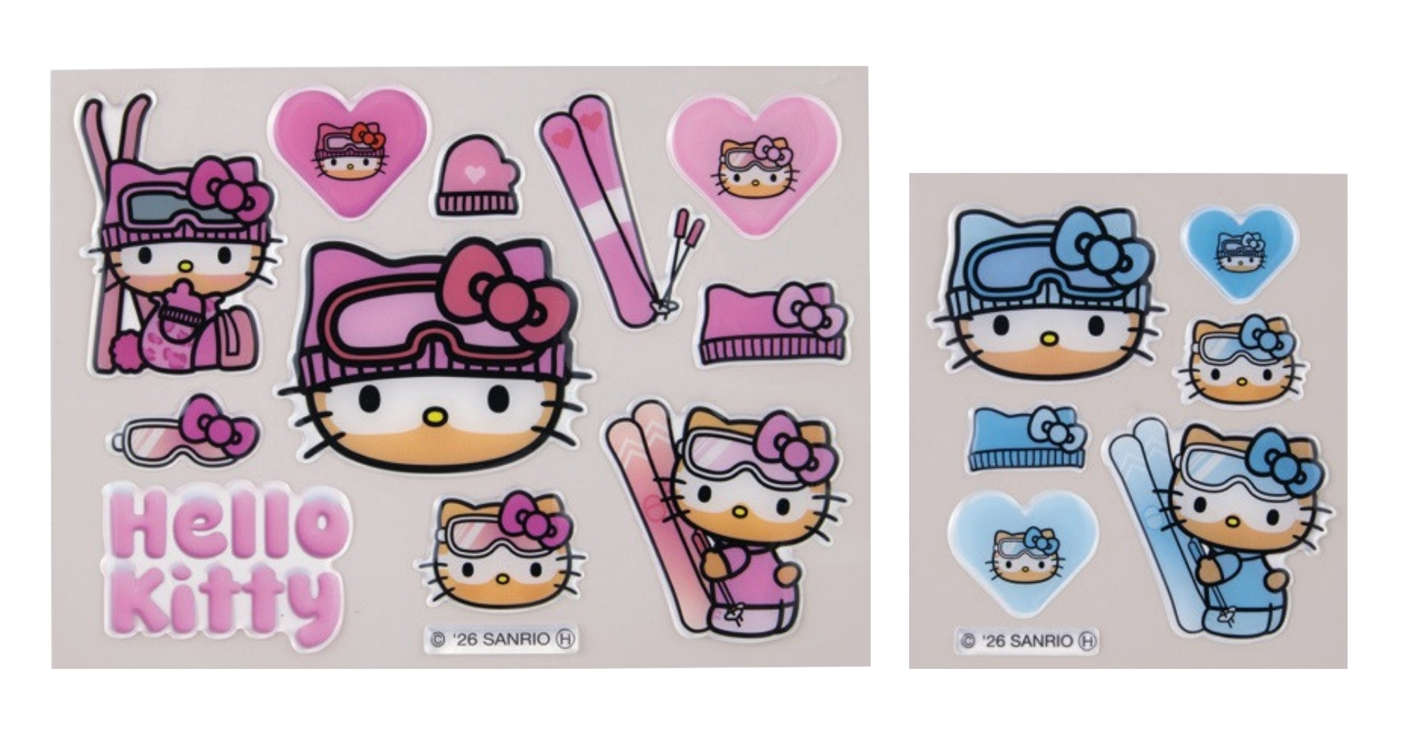 sweet3月号の増刊号（ピンク）と、通常号（水色）のシールサイズを比較！