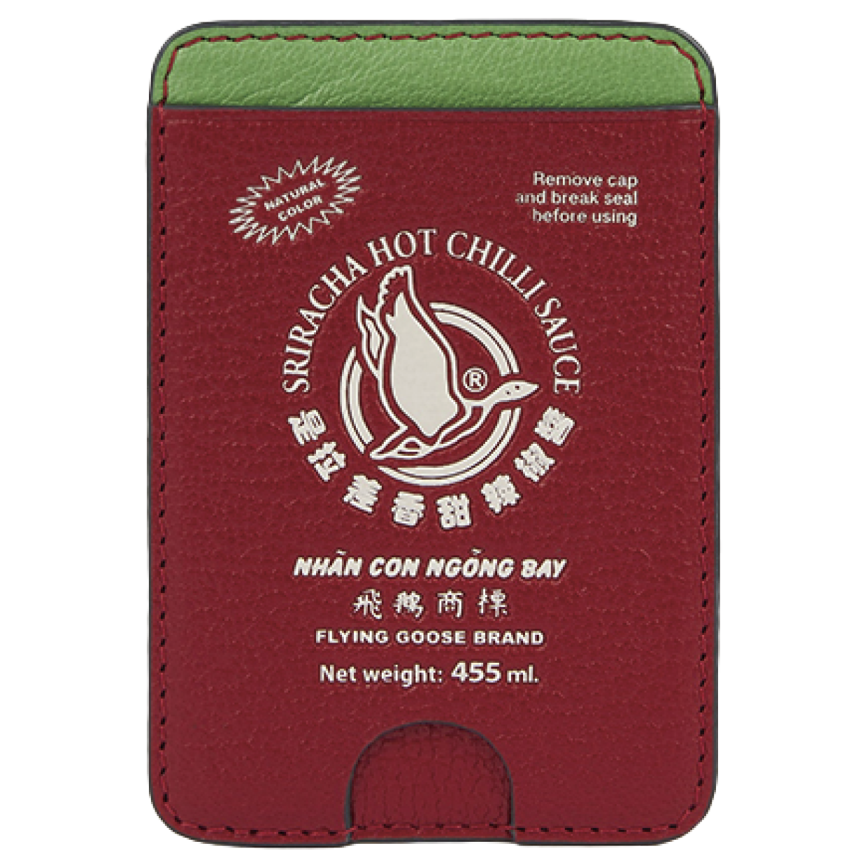 〈Flying Goose Sriracha〉［H9.5×W6.5cm／札入れ0、小銭入れ0、カードスリット1、ポケット0］¥30,800（アニヤ・ハインドマーチ／アニヤ・ハインドマーチ ジャパン）