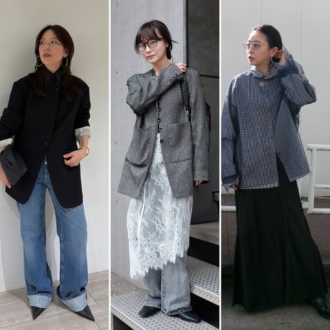 【40代スナップ7選】おしゃれな人は冬のモノトーンコーデを「アイウェア」で洒落見せしてます!