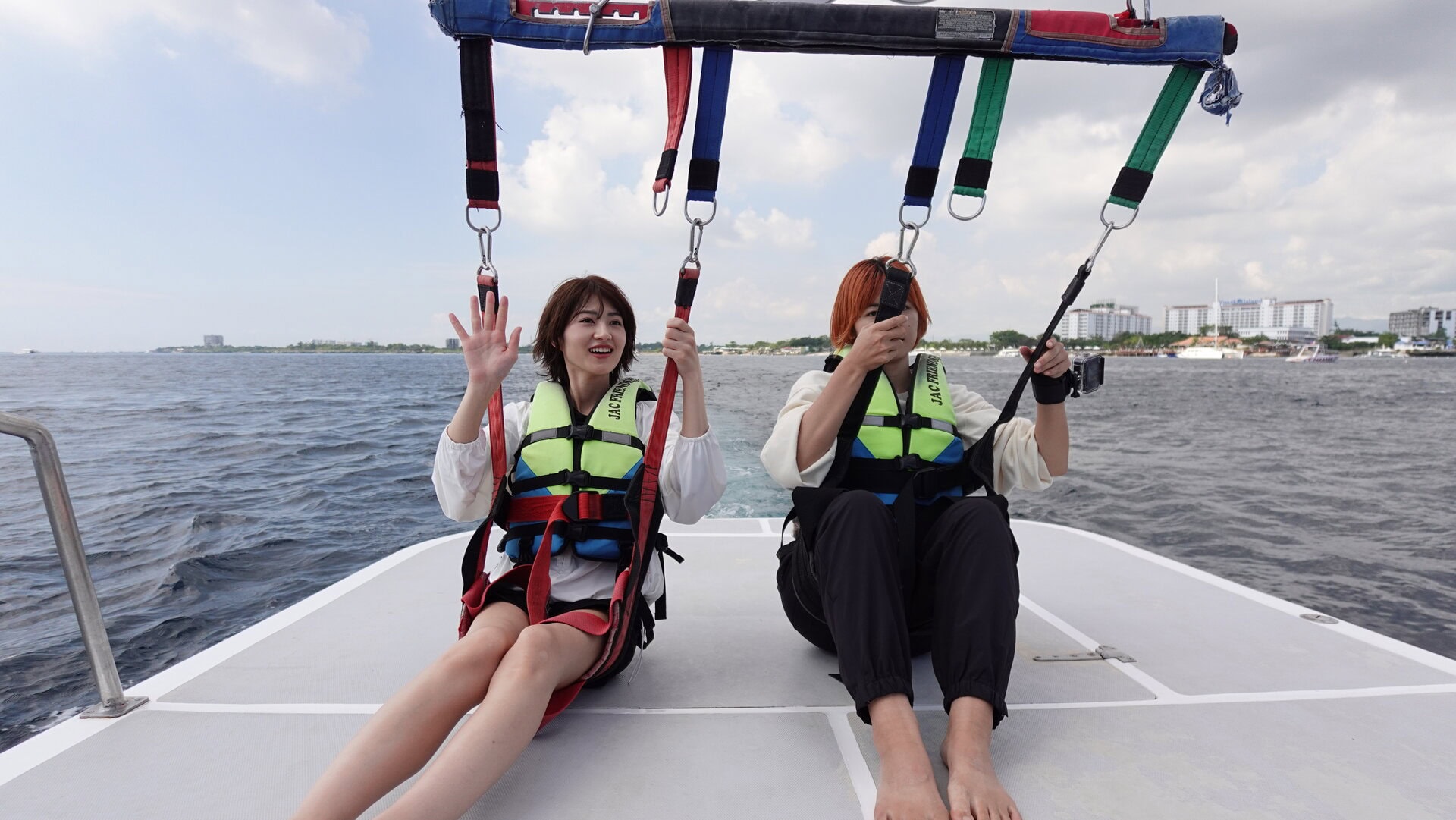 船の後ろに移動し、器具を装着したらすぐにスタート！