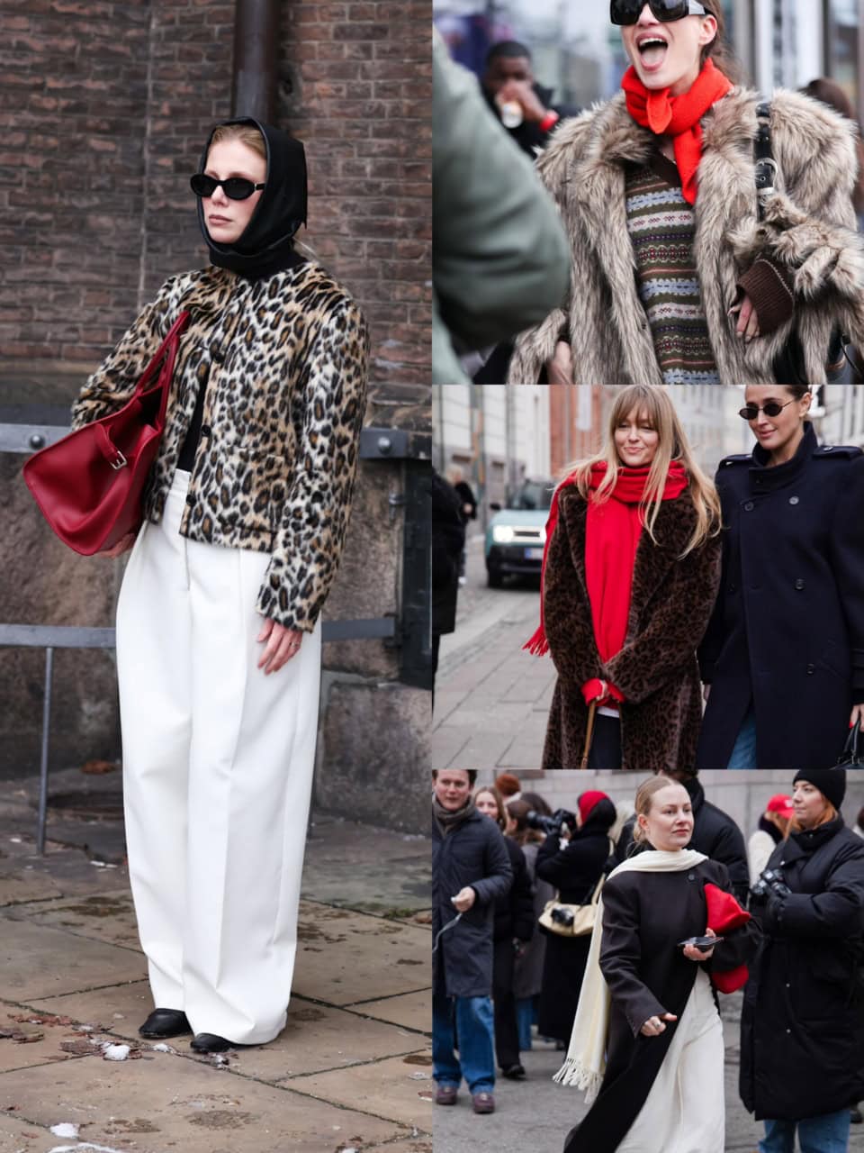 みなさん比較的ベーシックな色使いなので、さらに存在感ある赤が際立っていますよね。あと、赤小物のおかげで、おしゃれ度もグッとアップしてると思います！