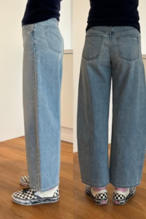 高身長なのでちょっと丈が短めでしたが、これからの季節は足首が見えるくらいの丈も軽快でイイかも。ストンと落ちるシルエットもかなりキレイです！