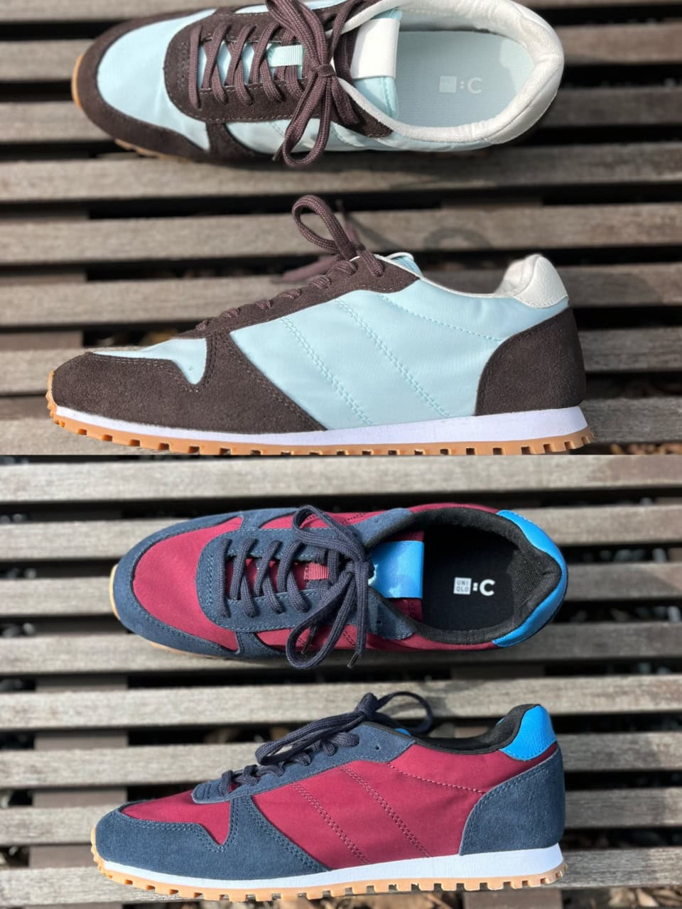 「コンビネーションスニーカー」は横顔もイケてます。同色のステッチがさりげないアクセントになっていますし、ライニングがパイルなので肌あたりも最高ですよ